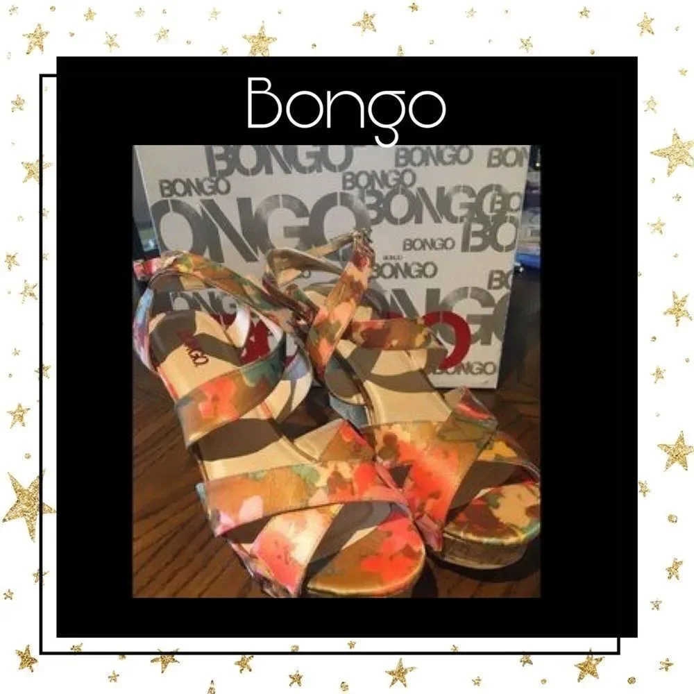 NEW! Bongo Floral Wedge Sandals 8.5